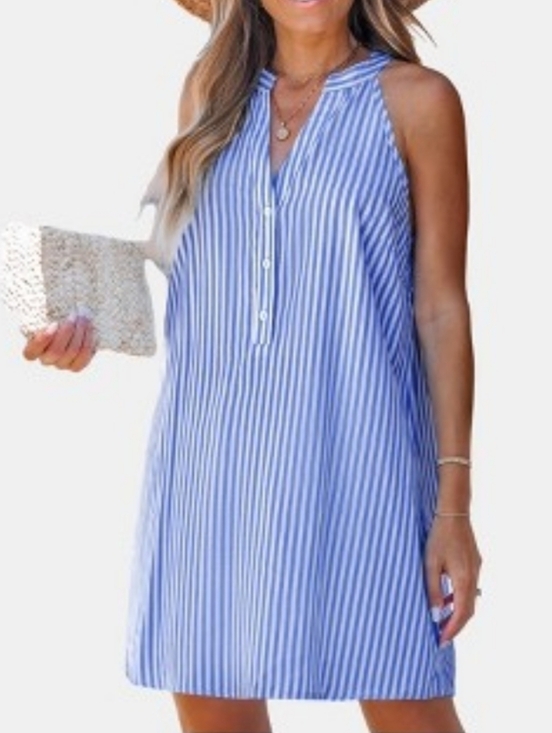 Cupshe Dresses & Skirts - NWT Cupshe Dreds Seaside Elegance Royal Striped Mini Medium